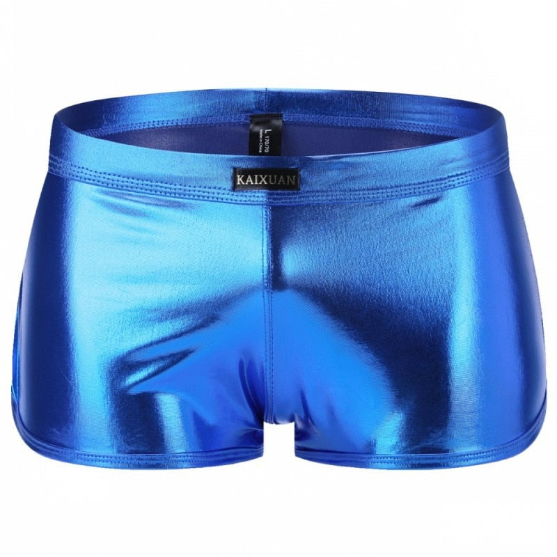 Men's Sexy Shiny Leather Boxers