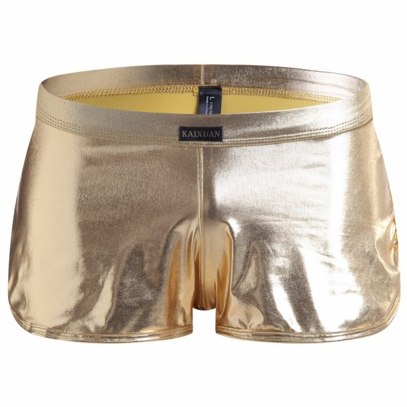 Men's Sexy Shiny Leather Boxers