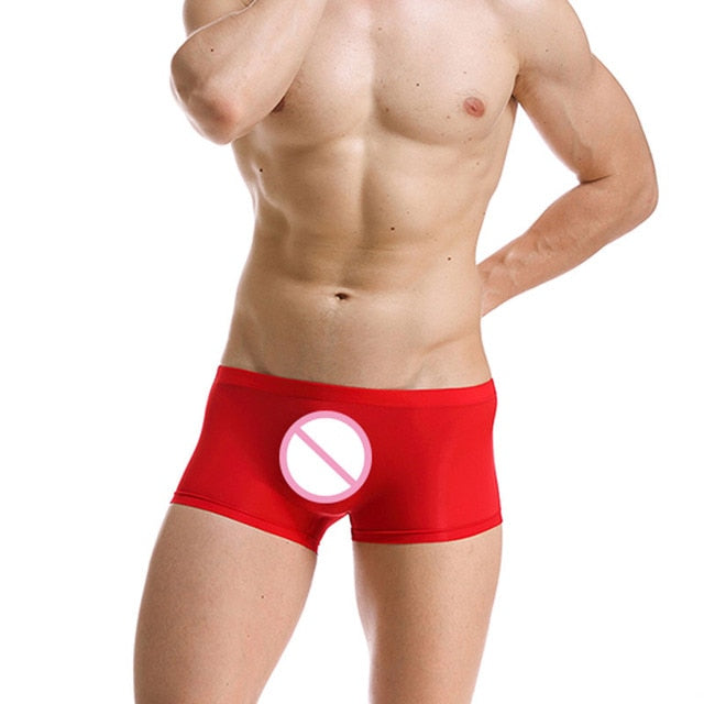 Sexy Male Boxer Shorts Super Thin Translucent underwear