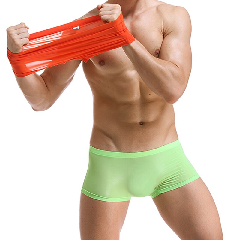 Sexy Male Boxer Shorts Super Thin Translucent underwear