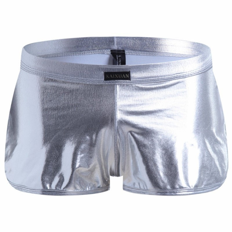 Men's Sexy Shiny Leather Boxers