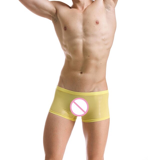 Sexy Male Boxer Shorts Super Thin Translucent underwear