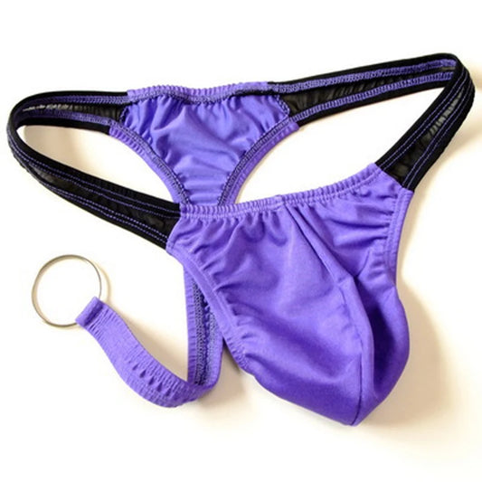 Men's Hot Thong U Convex Pouch G string Underwear with Ring