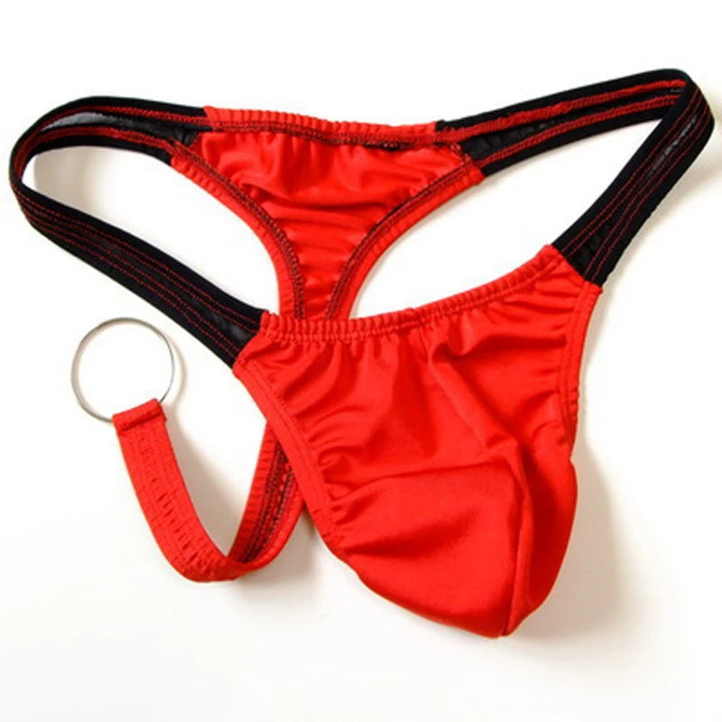 Men's Hot Thong U Convex Pouch G string Underwear with Ring