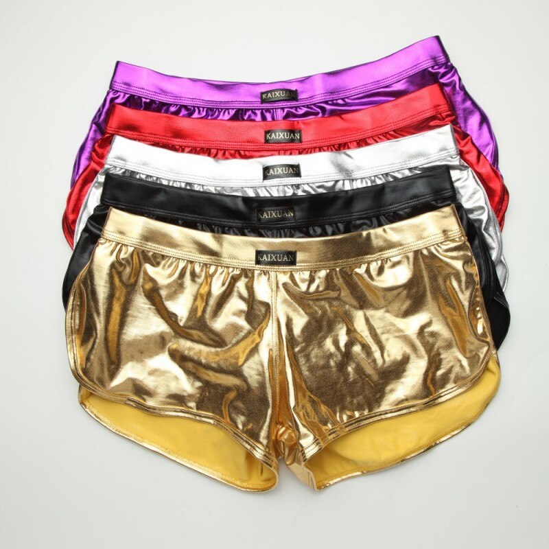 Men's Sexy Shiny Leather Boxers