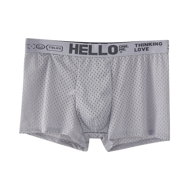 Men's U Convex Pouch Mesh Boxer Briefs Underwear