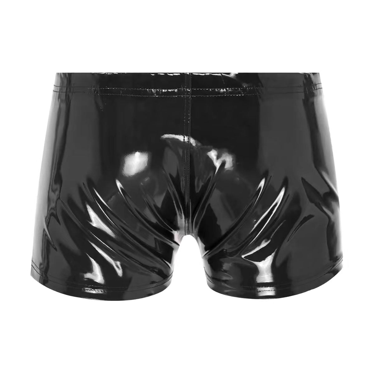 Male Sexy Open Crotch Shiny Latex Short Pants