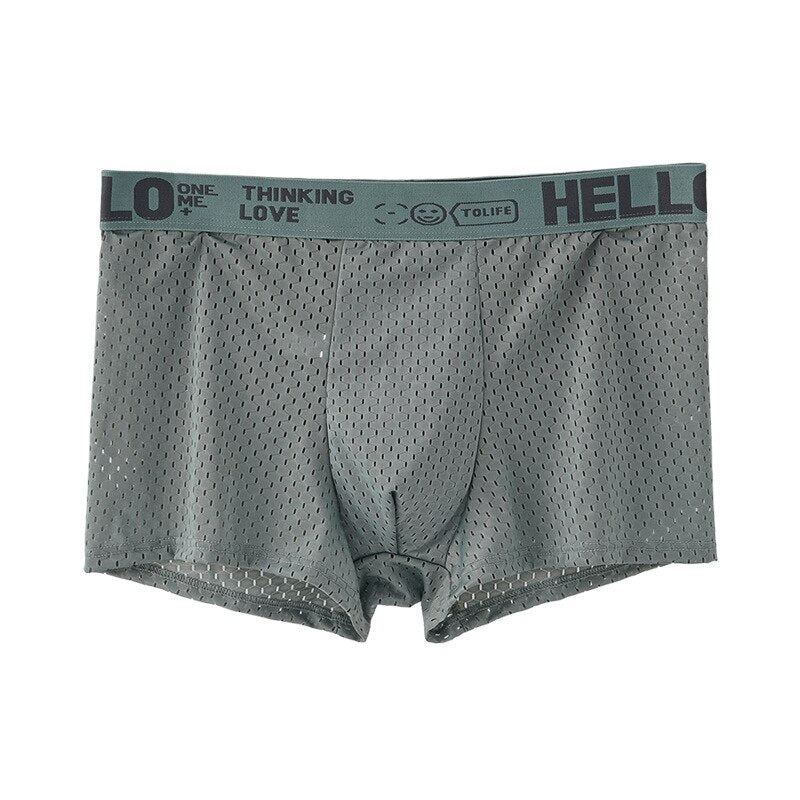 Men's U Convex Pouch Mesh Boxer Briefs Underwear