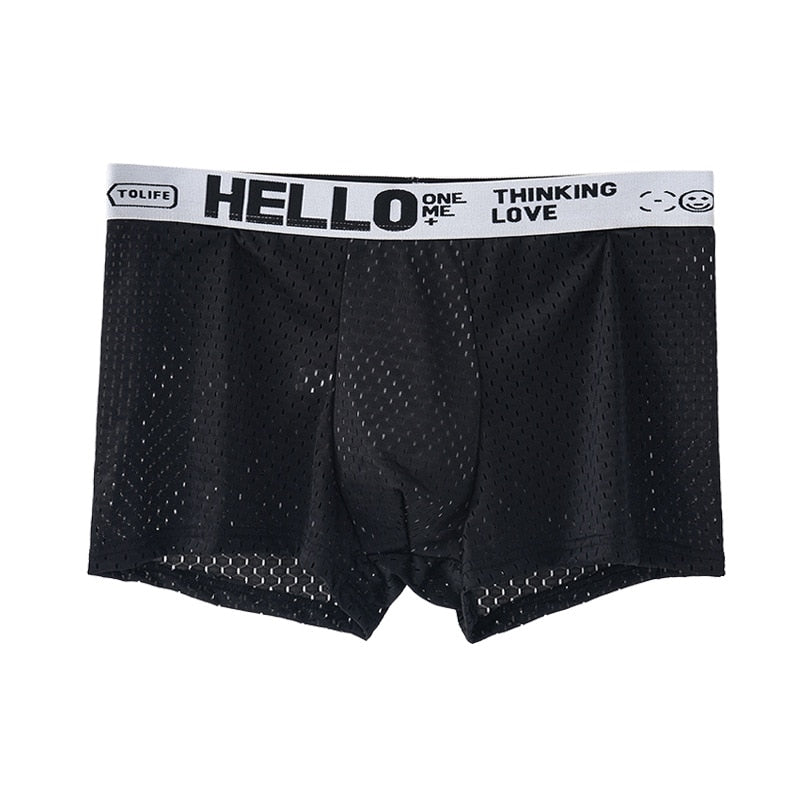 Men's U Convex Pouch Mesh Boxer Briefs Underwear