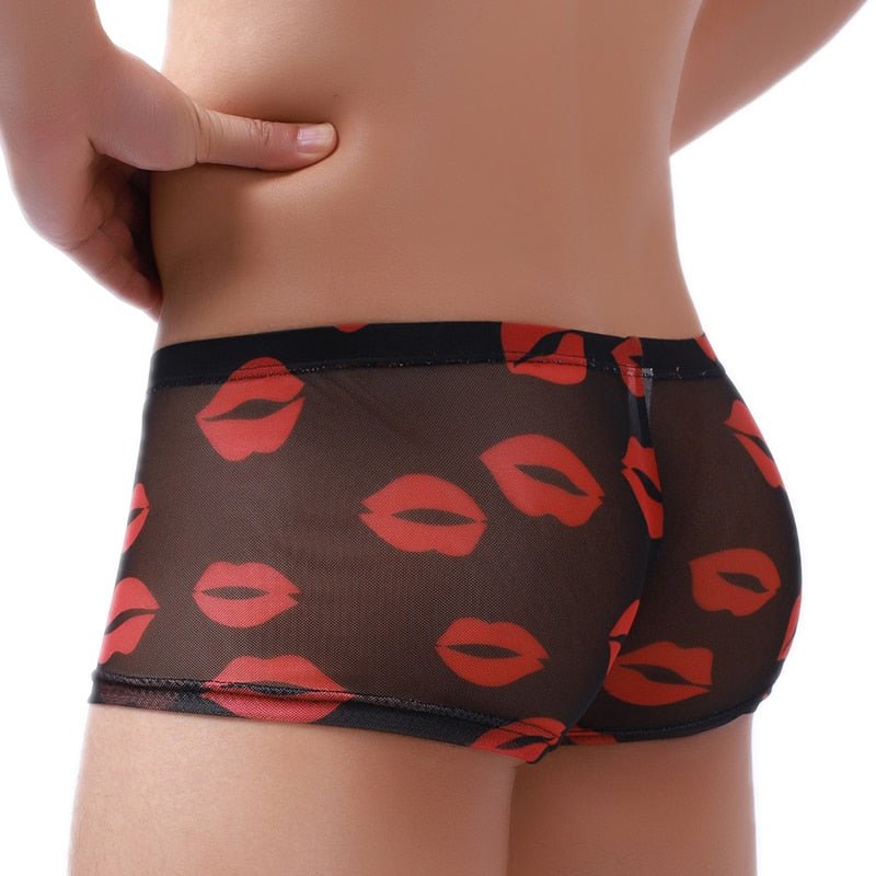 Men Sexy Boxer Kisses Printed underwear