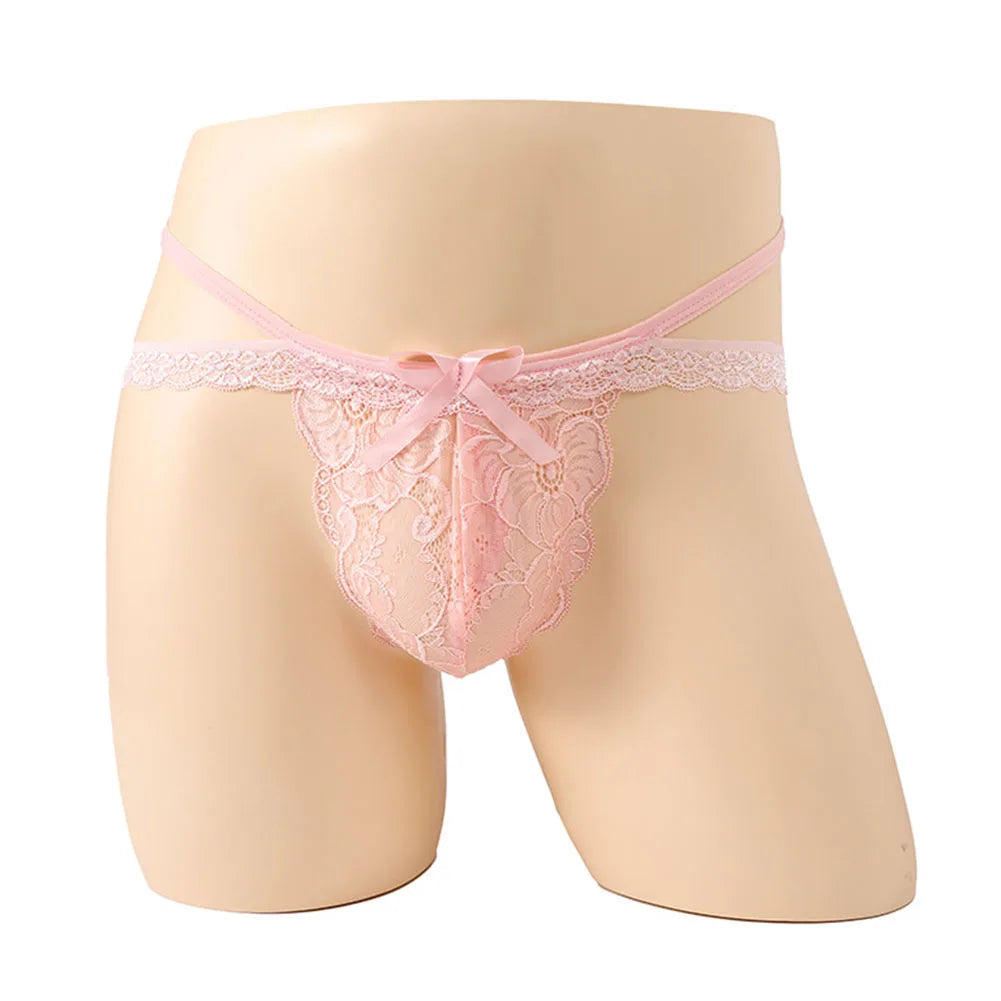 Sexy Men's Lingerie Lace G-string Thongs Underwear