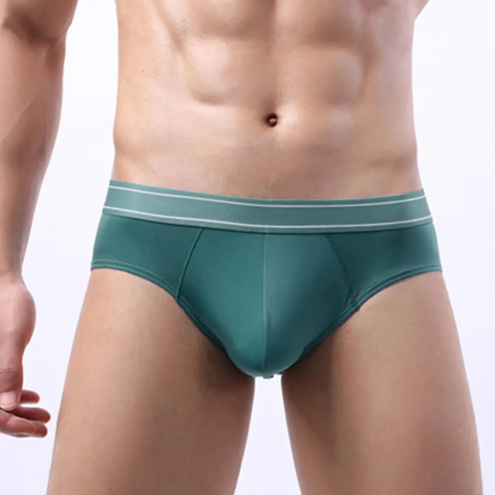 Soft Men's Ice Silk Briefs Bulge Pouch Underwear