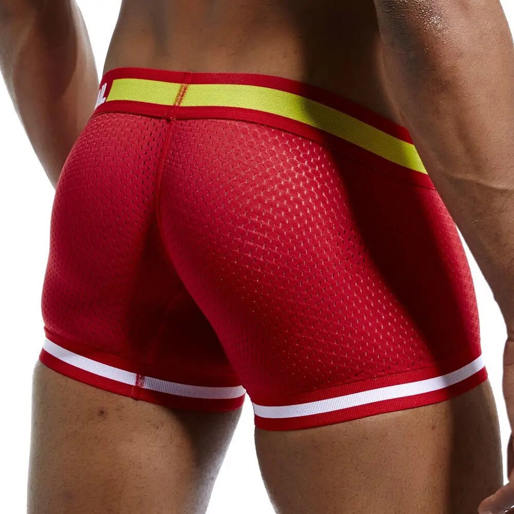 Men's Boxer Briefs Mesh Underwear Sports Fitness