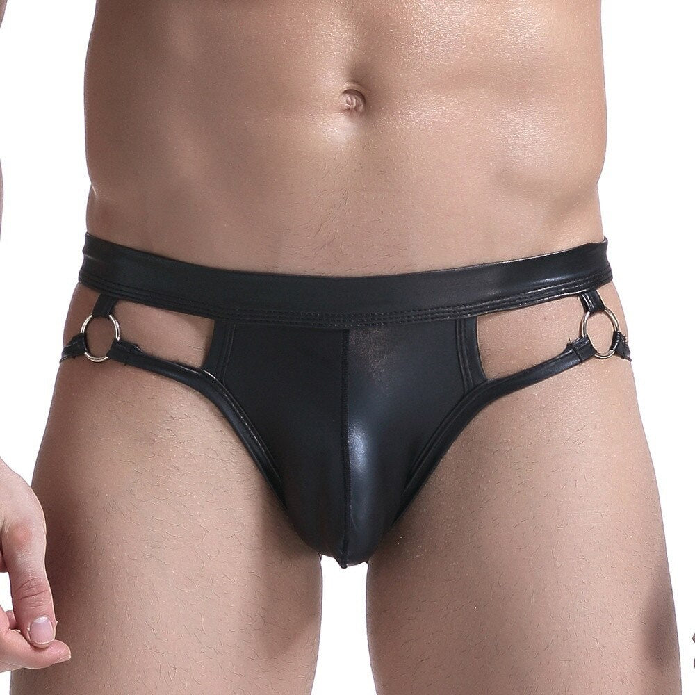 Sexy Male Leather Jockstrap Underwear