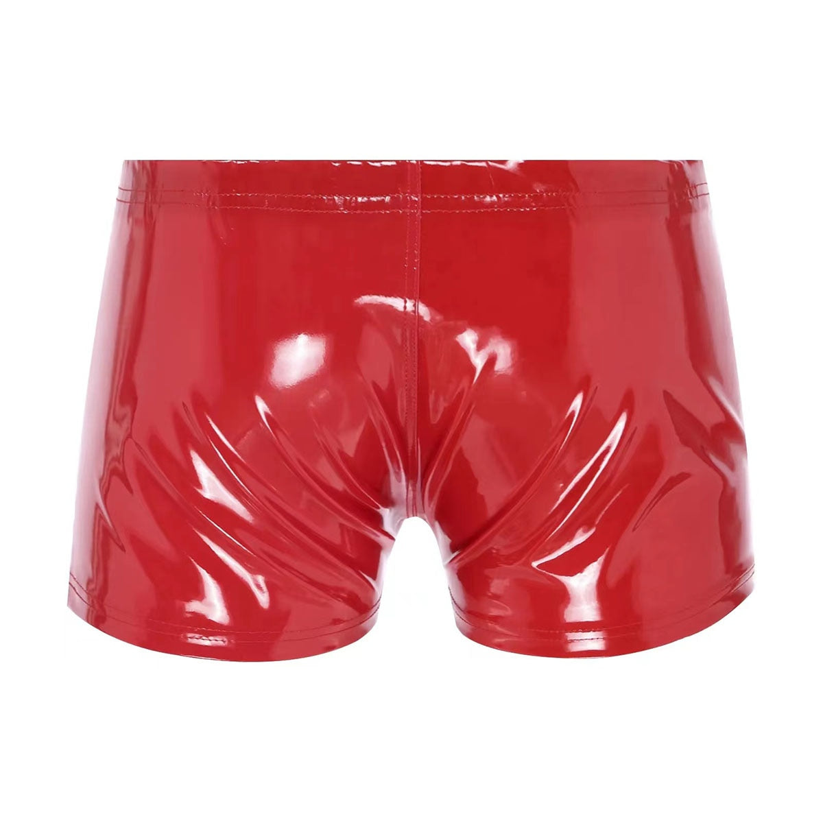 Male Sexy Open Crotch Shiny Latex Short Pants