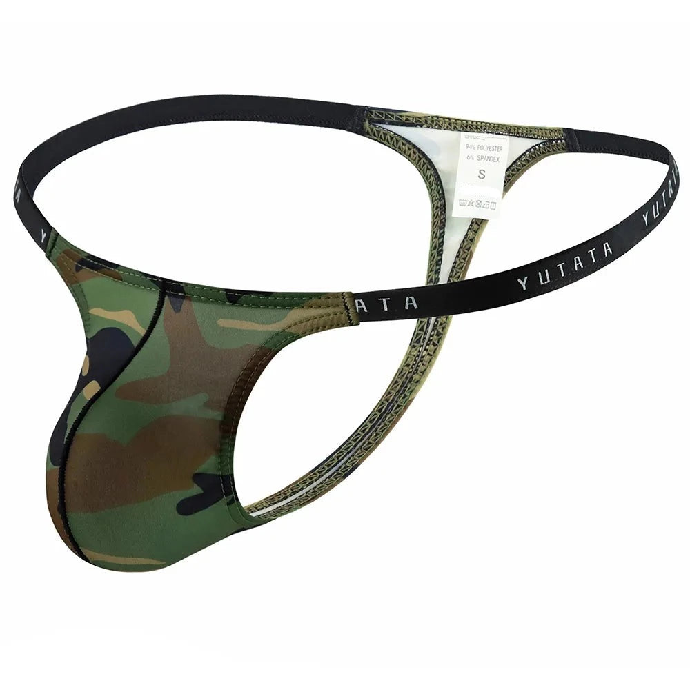 Men's Camouflage Thong U Pouch Bulge Underwear