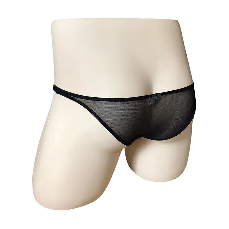 Translucent Low Waist Men's Thong Briefs Underwear