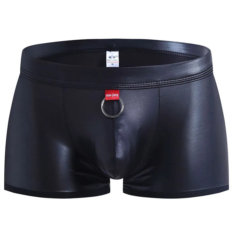 Sexy Leather Boxers for Men - Chain & Ring