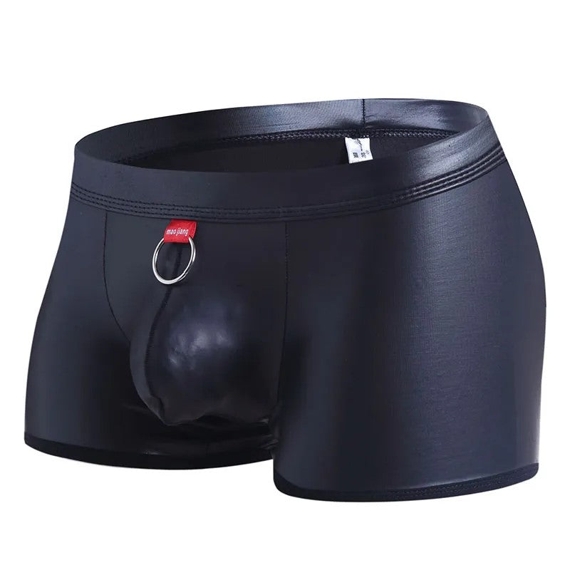 Sexy Leather Boxers for Men - Chain & Ring