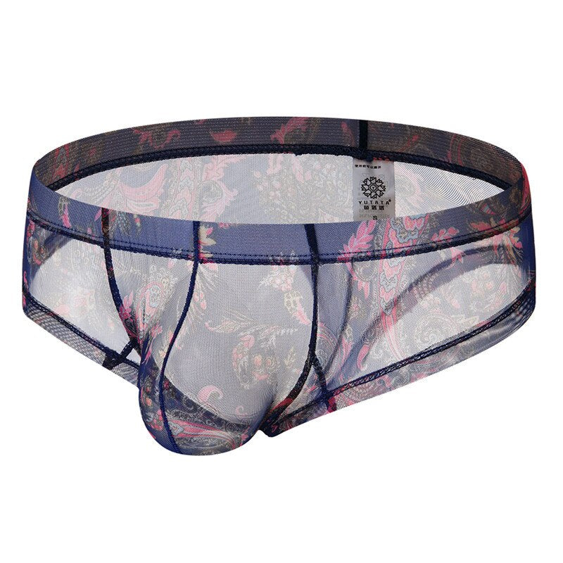 Men Translucent Bohemian Style Briefs Underwear