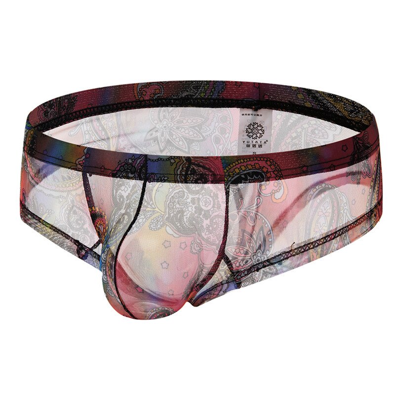 Men Translucent Bohemian Style Briefs Underwear