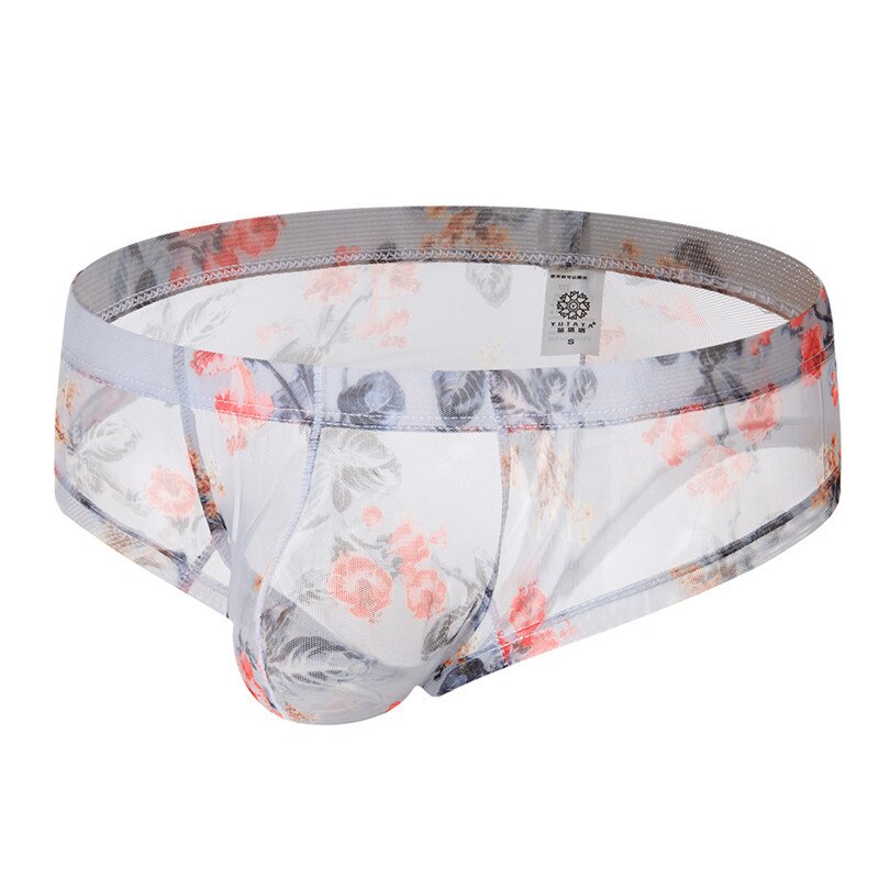 Men Translucent Bohemian Style Briefs Underwear