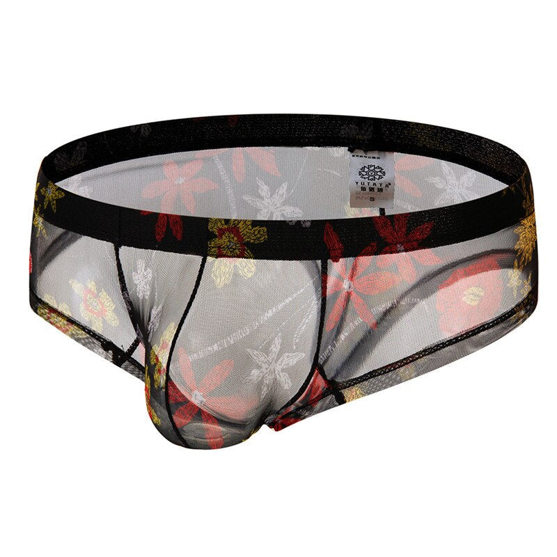 Men Translucent Bohemian Style Briefs Underwear