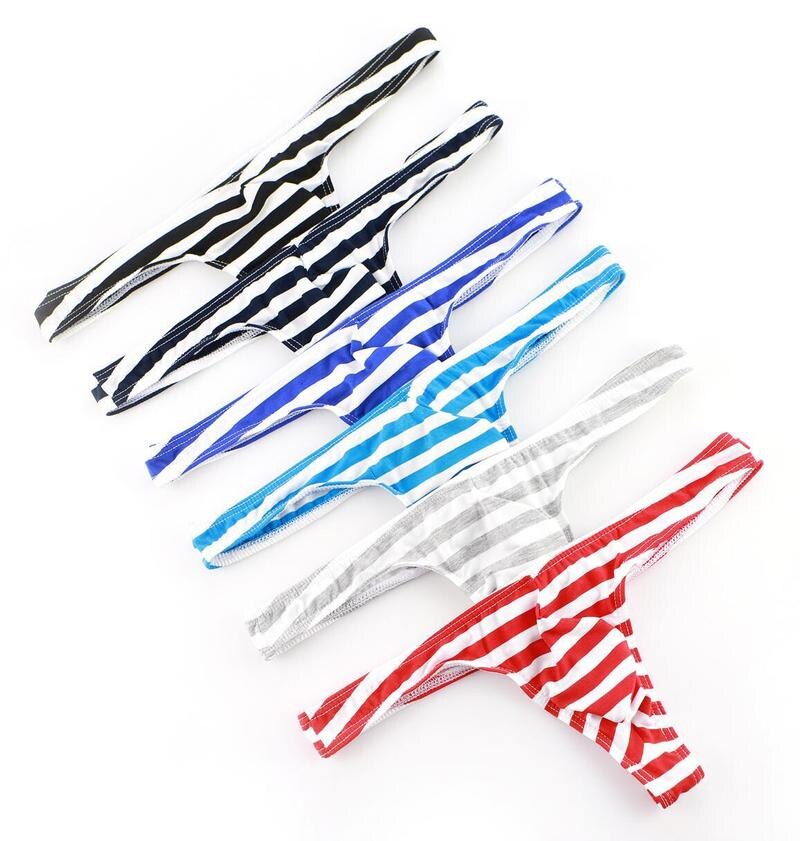 Men Striped Bikini Thongs underwear