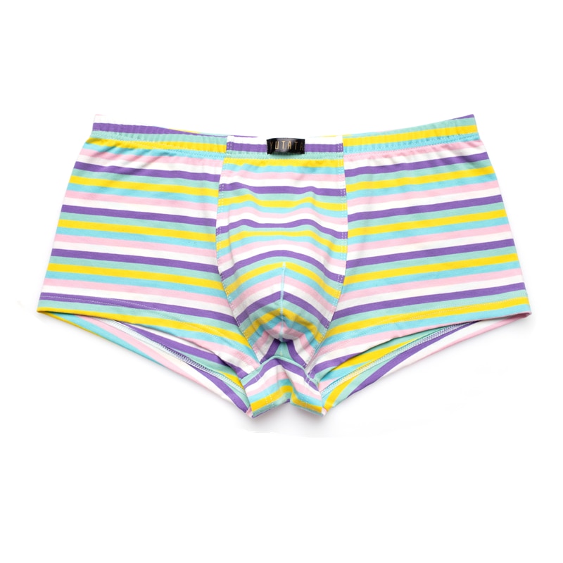 Men Striped Boxer Briefs Underwear