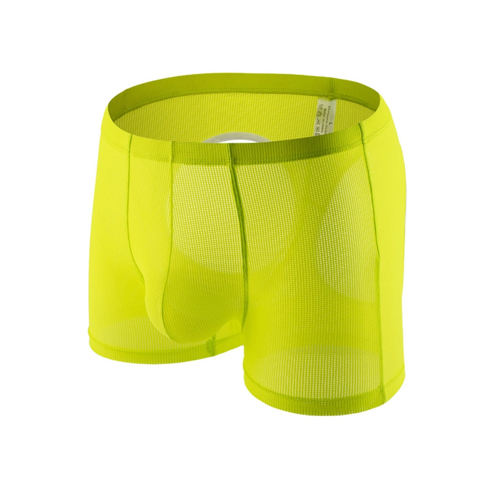 Men Sexy Open Butt Translucent Mesh underwear