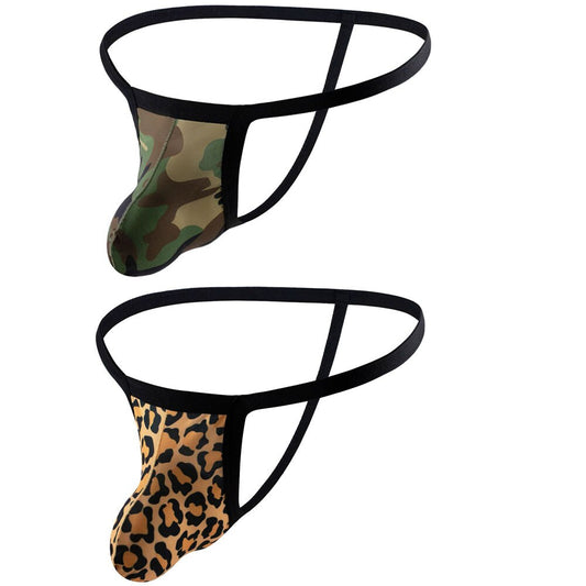 Men G-String Thong Leopard Camouflage Underwear