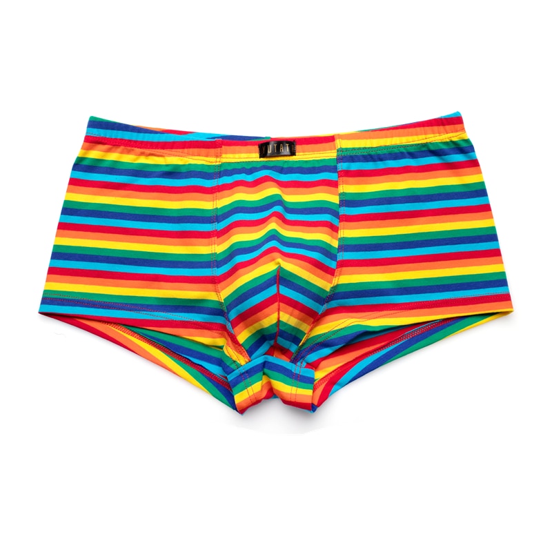 Men Striped Boxer Briefs Underwear