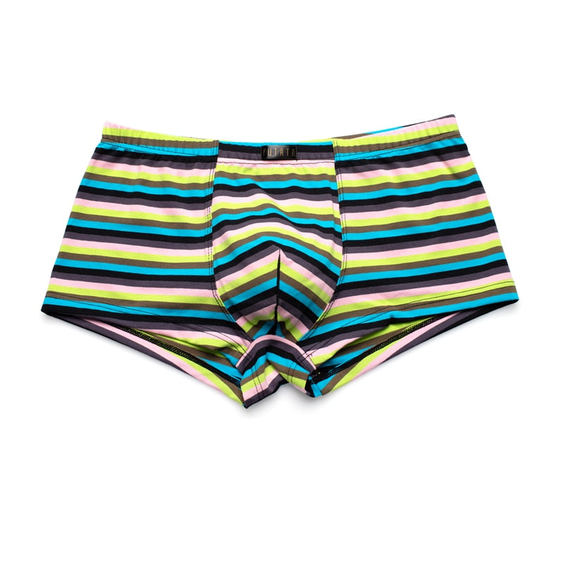 Men Striped Boxer Briefs Underwear