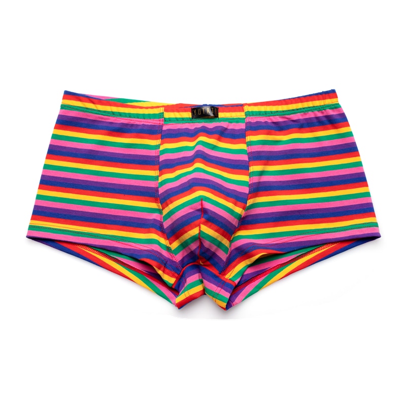 Men Striped Boxer Briefs Underwear